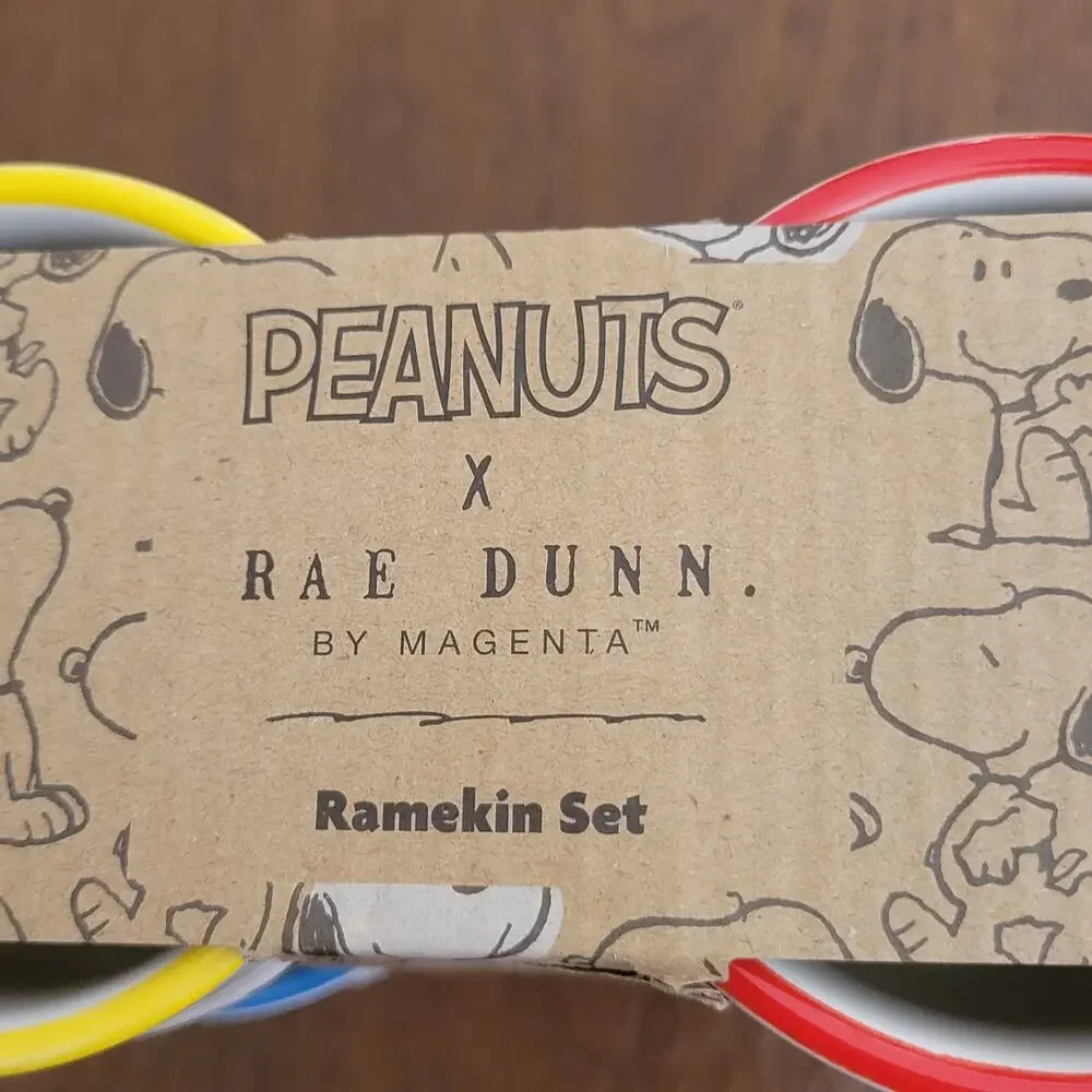 Peanuts Rae Dunn Snoopy Fall 8oz Ramekins Set Of 4 Serving Bowls NEW